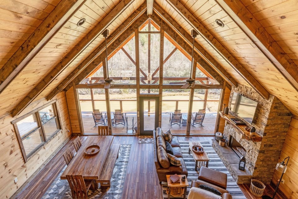 Living room and dining room second floor view