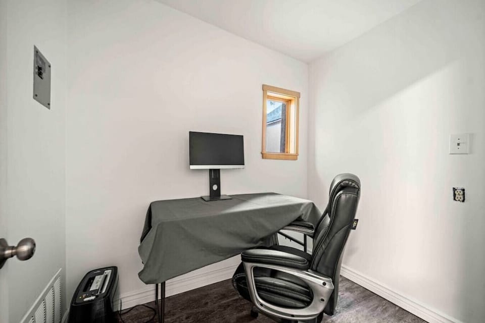The desk provides a place to do some work