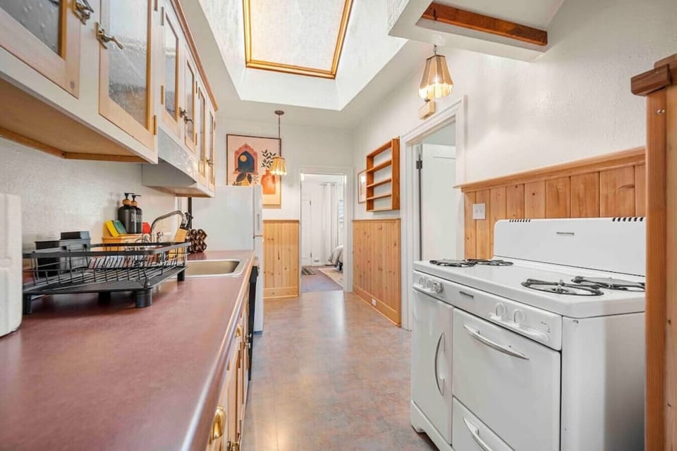 The kitchen area