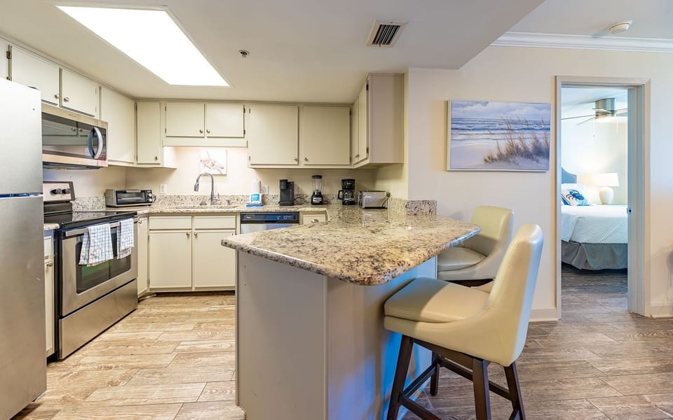 Condo, 2 Bedrooms | Private kitchen | Coffee/tea maker, fridge, oven