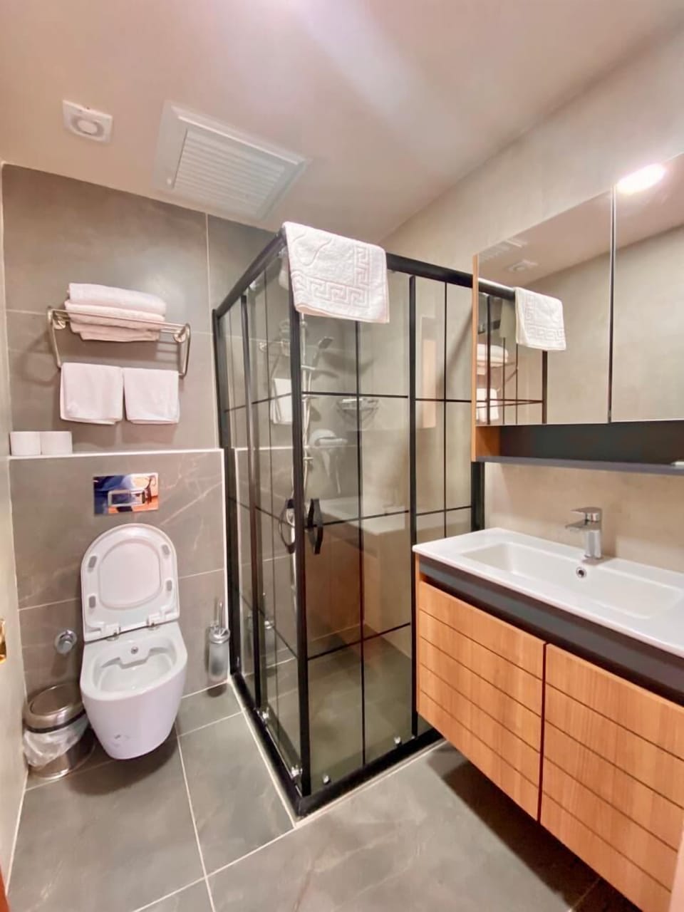 Deluxe Double Room | Bathroom | Shower, hair dryer, slippers, towels
