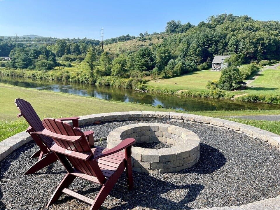 Custom Firepit Overlooking River
