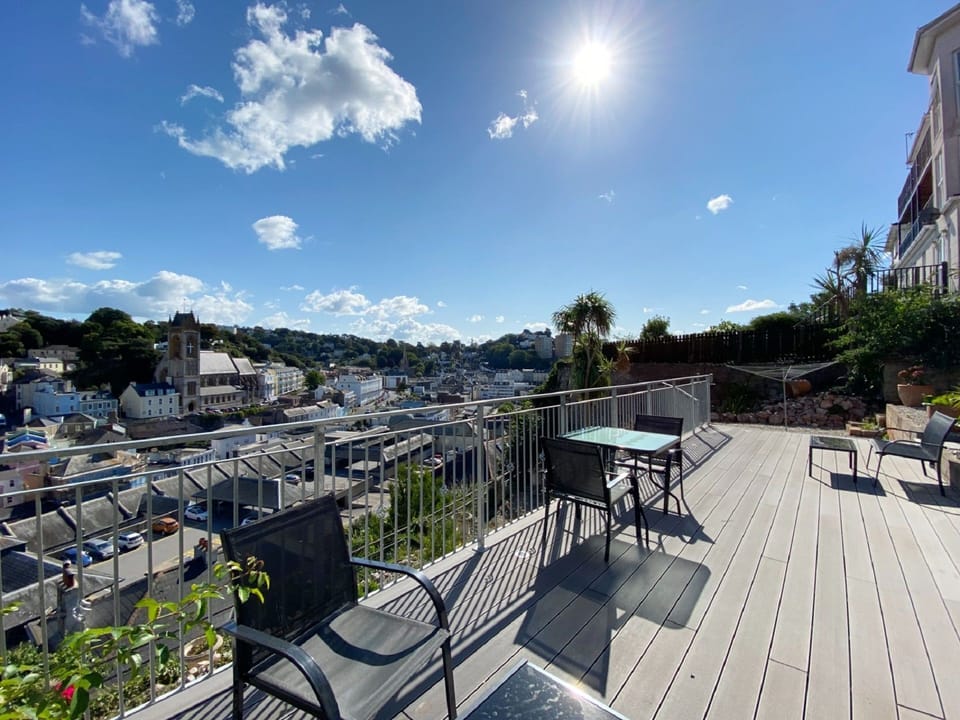 The Terrace at Ockendon House - each of the two apartments have their own area of terrace and a shared area of terrace.