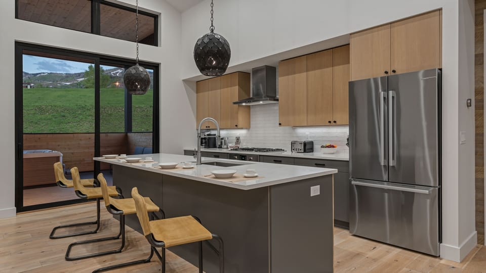 Kitchen, Main Level - Island with bar seating