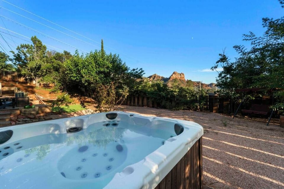 Relax in the hot tub after a day of exploring the area