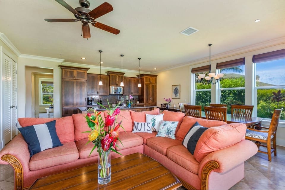 Large comfy sectional that will fit your whole group.