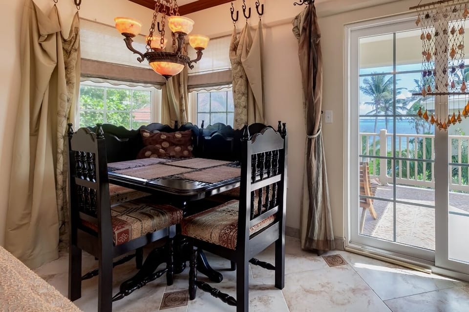 Dining nook with views of the ocean