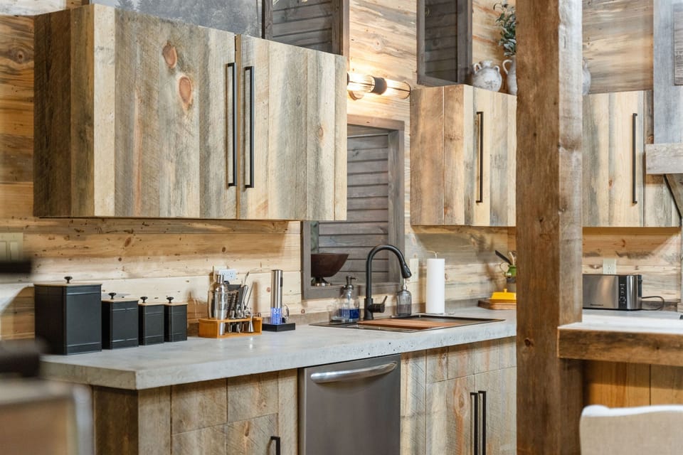 Rustic Kitchen Concrete Counter Tops
