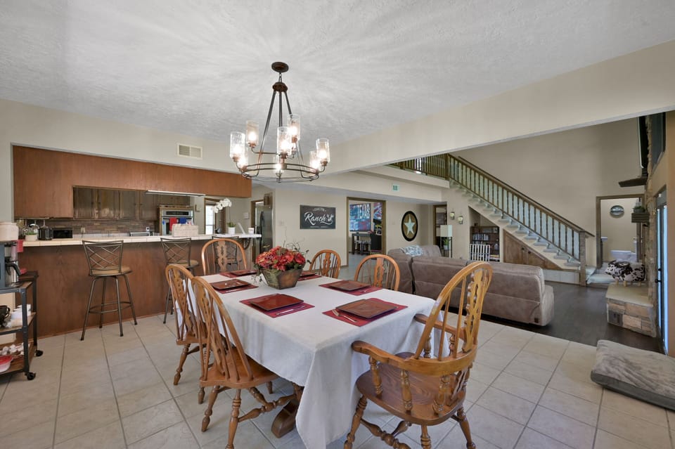8 Seater Dining Table with 3 Bar Chairs