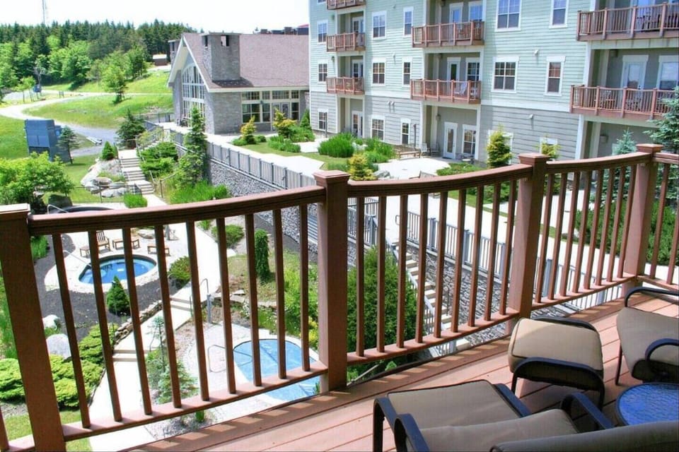 Hot tub view from deck.