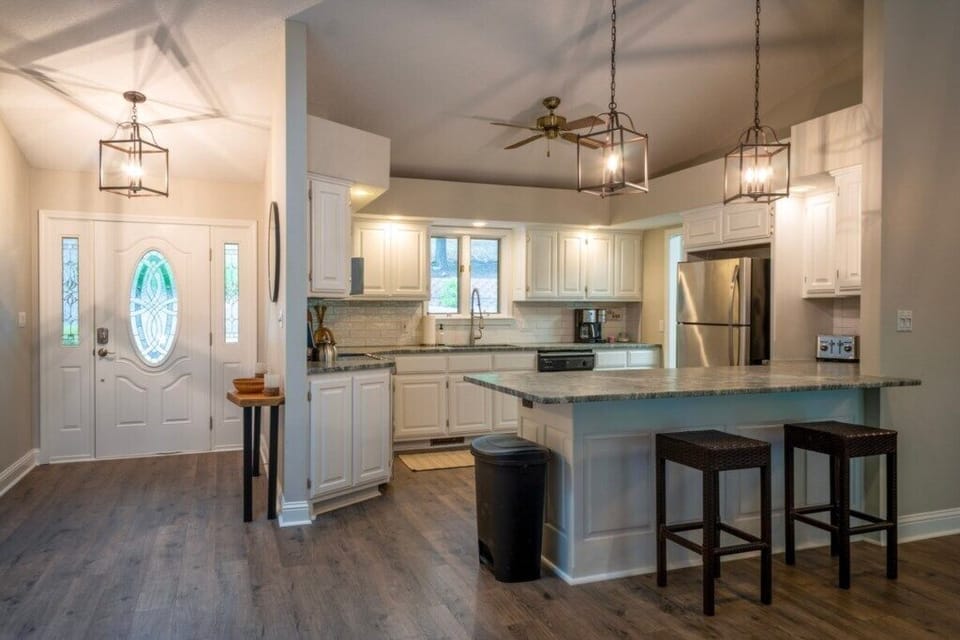 Kitchen overlooks Living Area