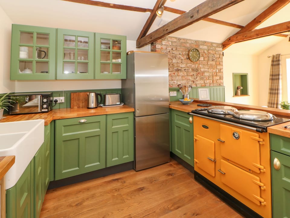Fridge, dishwasher, electric kettle, toaster