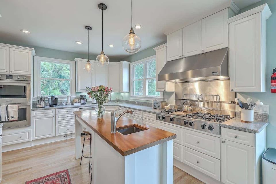 Spacious, well-stocked kitchen with modern appliances and everything you need to cook with ease.