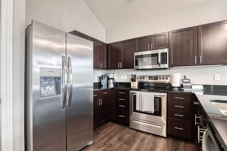 Stainless steel appliances ready for all your baking!