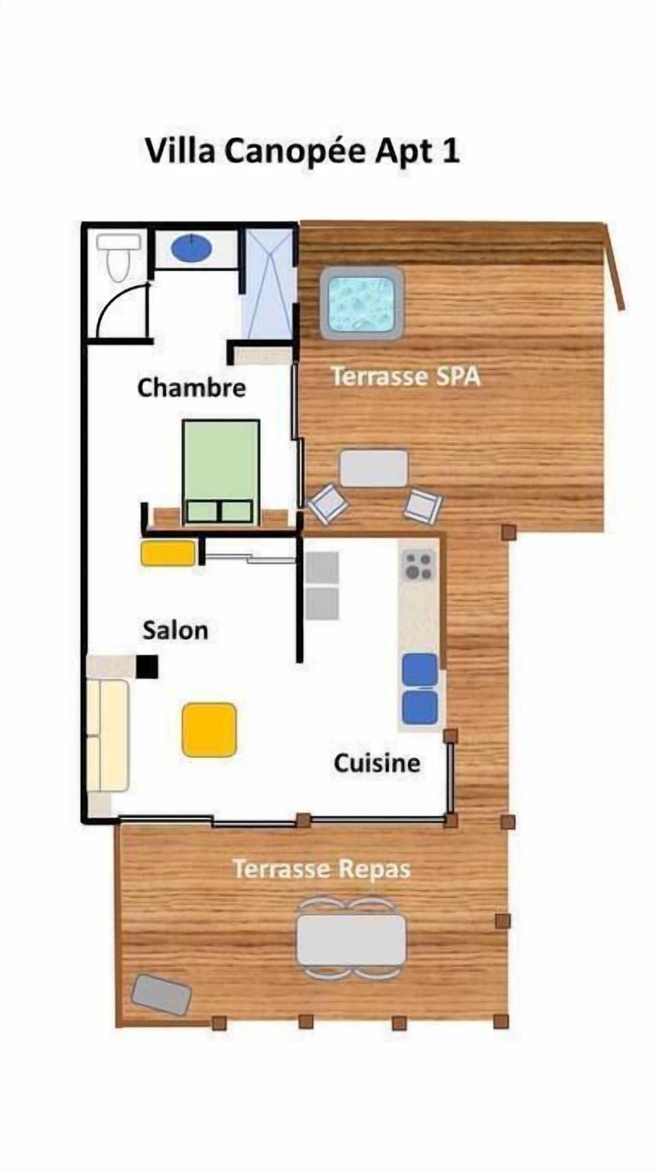 Villa Canopée - Detailed plan of the apartment