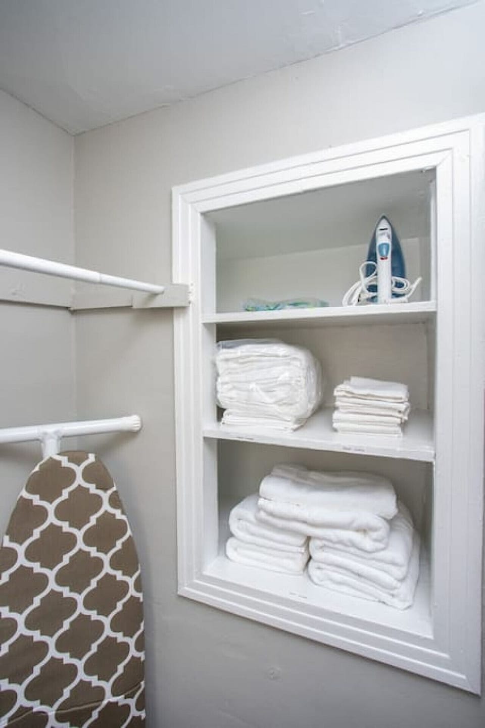 Iron, Ironing Board, Spare Towels