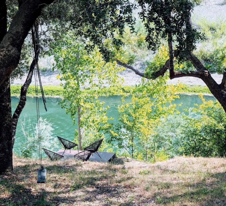 Riverfront sitting area