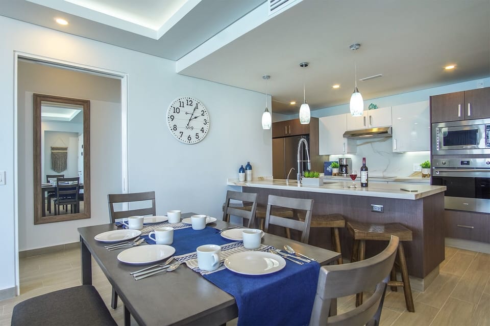 Dining room and kitchen
