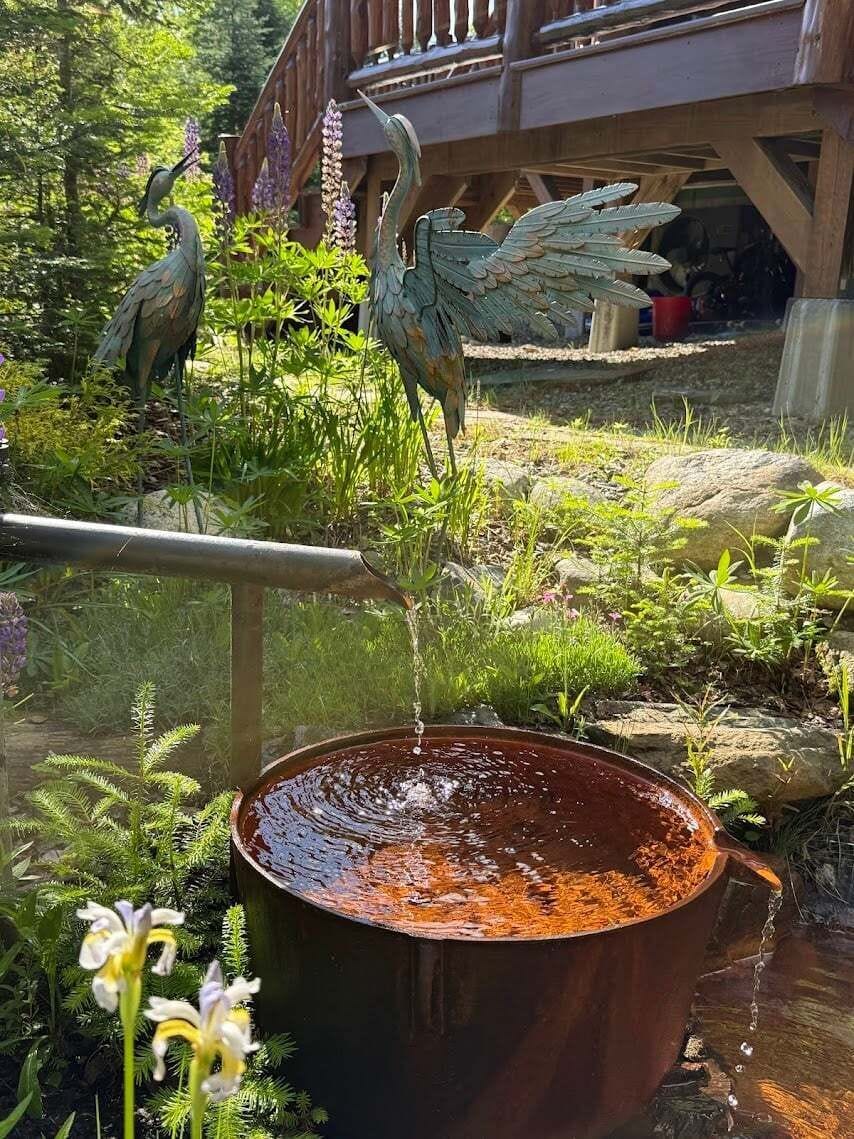 The house has several water feature, with the sound of water adding to the relaxed atmosphere