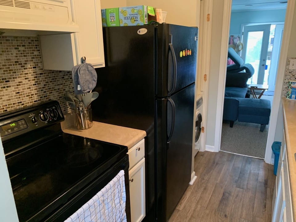 the kitchen is stocked for your needs.