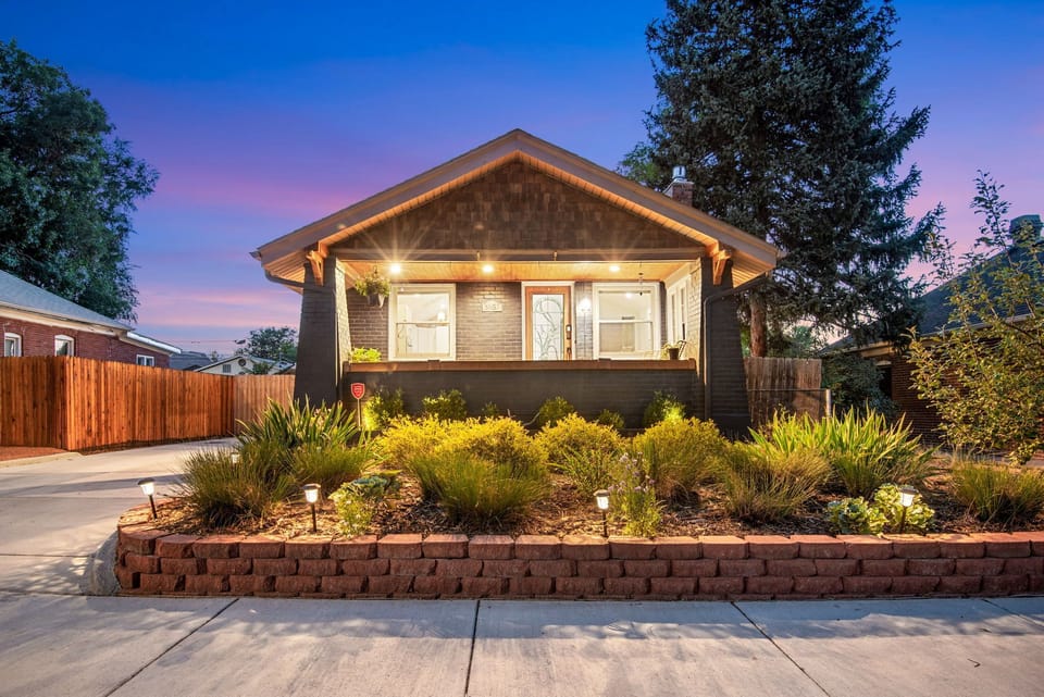 Street View of this newly updated 4 bed 1924 craftsman home  Exclusive Tennyson/Highlands neighborhood of Denver. Your own private driveway is a rare treat in this area.