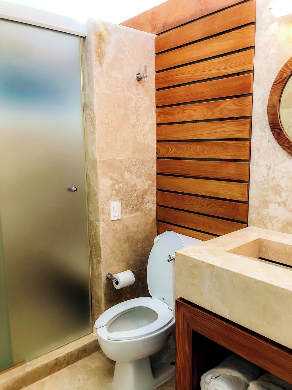 Modern bathroom with walk-in shower