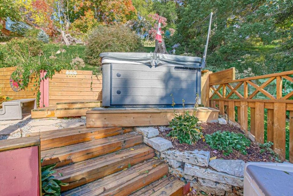 Soak in our outdoor hot tub!
