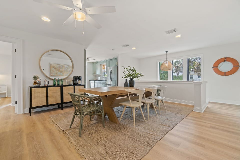 Just upstairs you'll find dining area and coffee bar