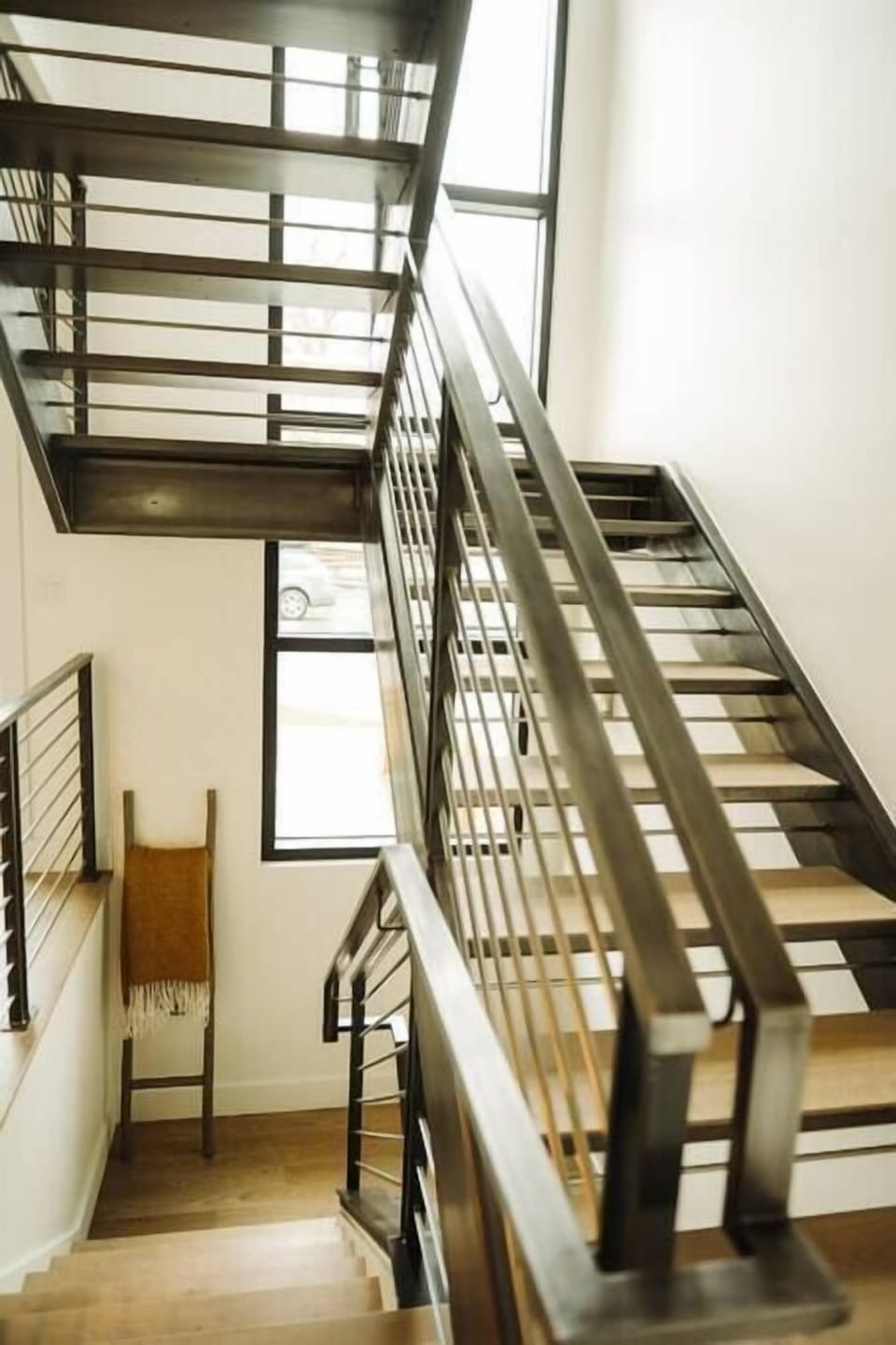 Our tri-level unit. Kitchen and Living Room on the top, bedrooms and bath are on the ground and basement levels.