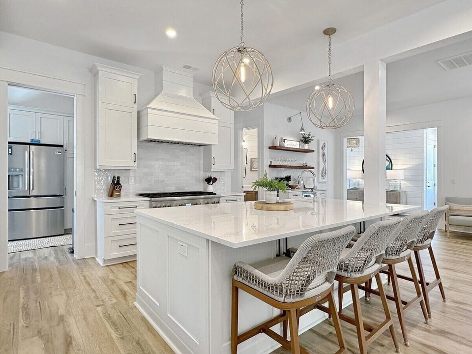 Chef's kitchen and Island seating