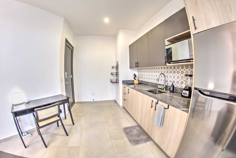Kitchen and dedicated workspace
