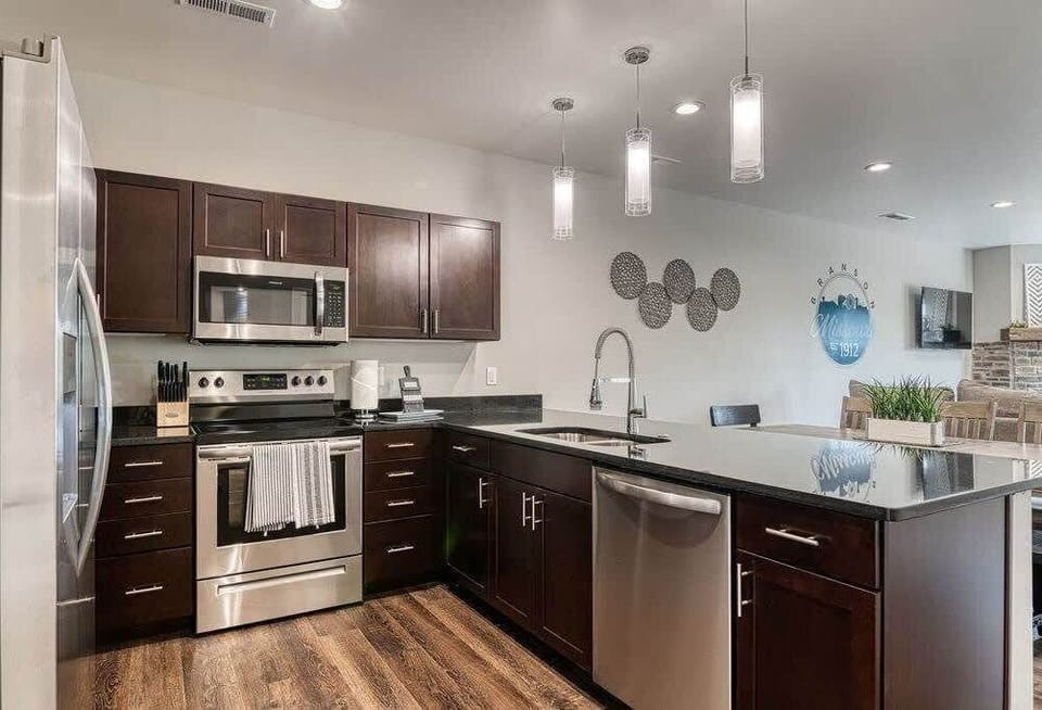 Stainless steel appliances ready for all your baking!