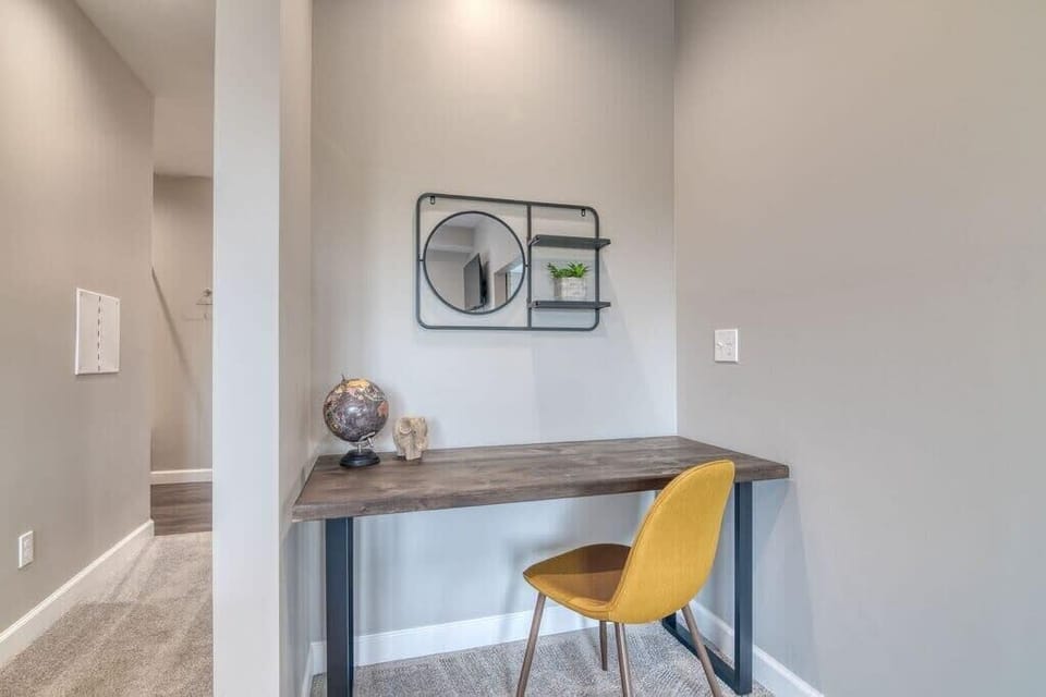 There is even a desk in the bedroom!