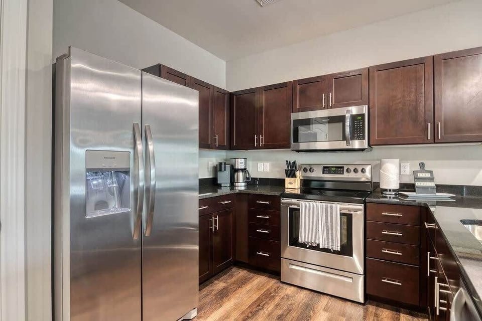 Kitchen stocked with all you need to prepare meals!