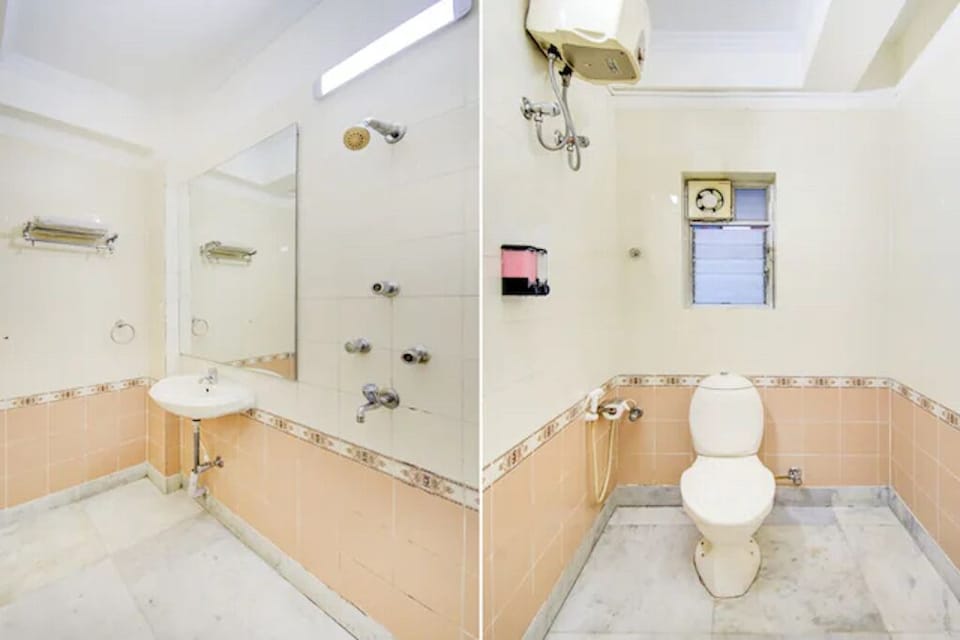 Shower, free toiletries, towels, soap