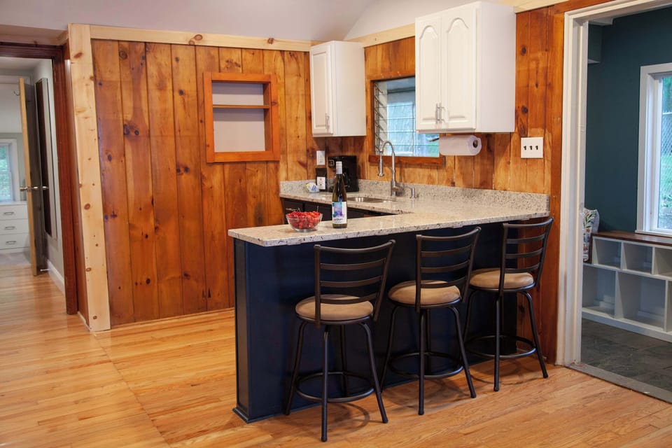 Kitchen- Fully stocked and ready for shared meals and wine-paired dinners