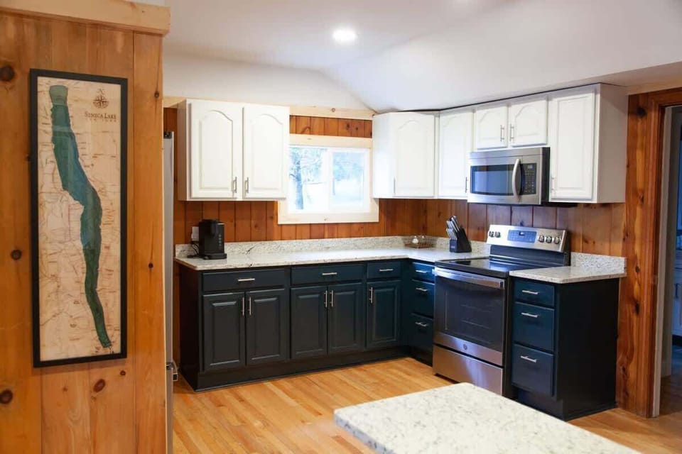 Kitchen- Where morning coffee meets lakefront calm.