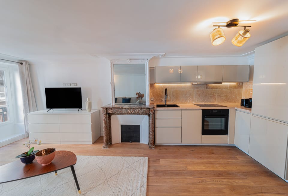 Deluxe Apartment | Living area | 112-cm flat-screen TV with digital channels, Netflix, streaming services