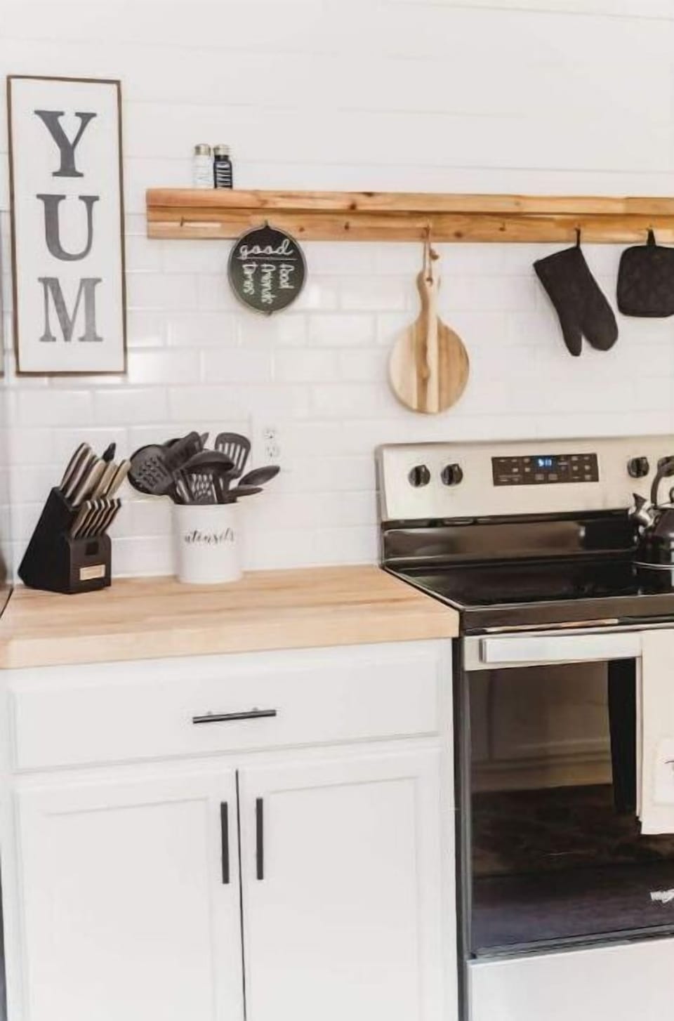 Cooking is love made visible in this well-stocked kitchen.