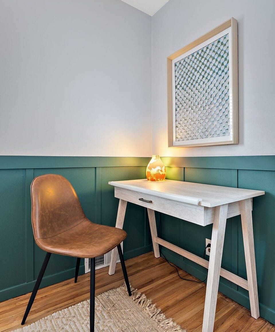 Workspace with office chair and desk