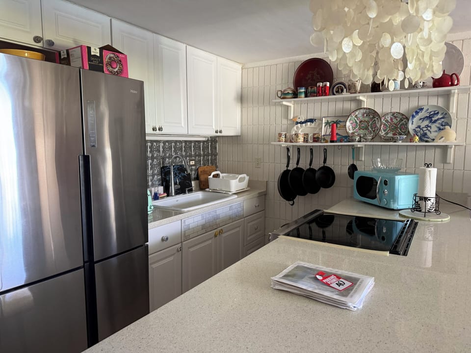 Kitchen fully stocked. 