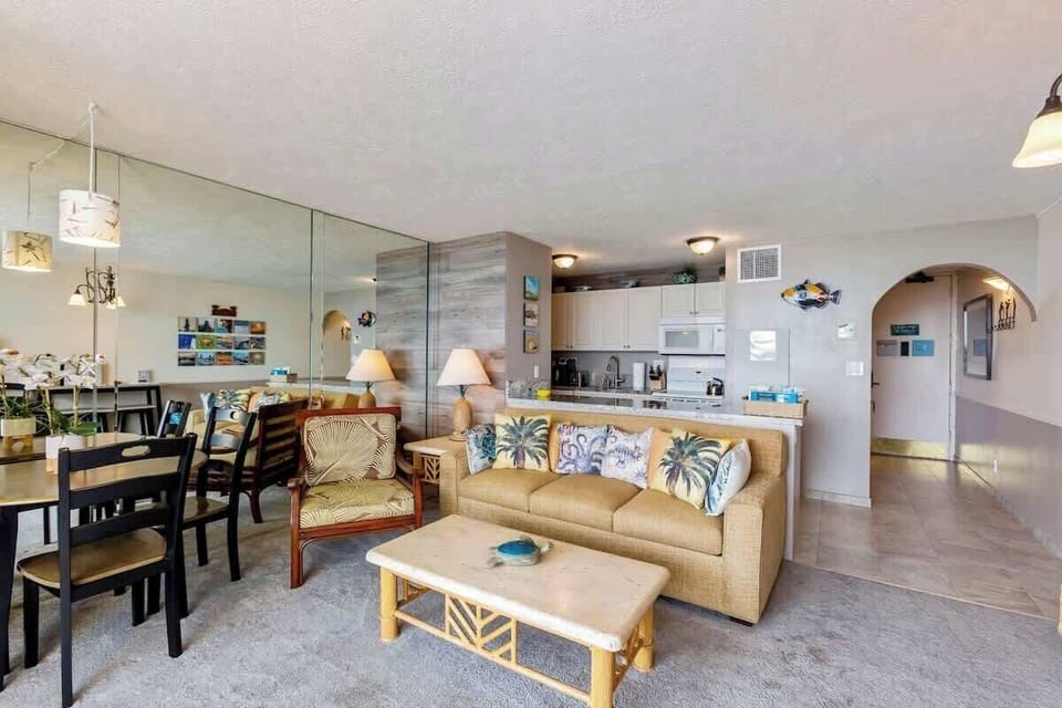 Living room features a queen sofa sleeper so this condo can accommodate 4 guests.