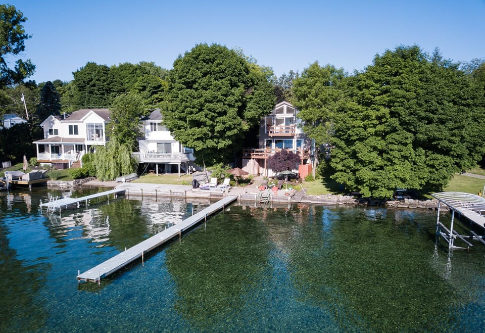 Watch video. Beautiful view.  Private lake access.  Dock in after Memorial Day