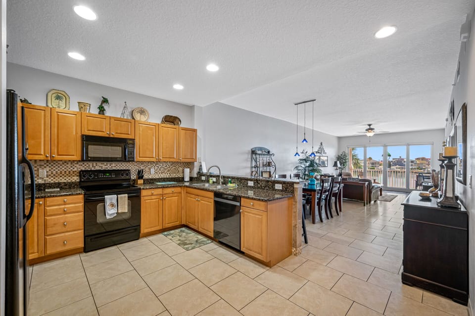 Kitchen Living Area view from Entry Foyer