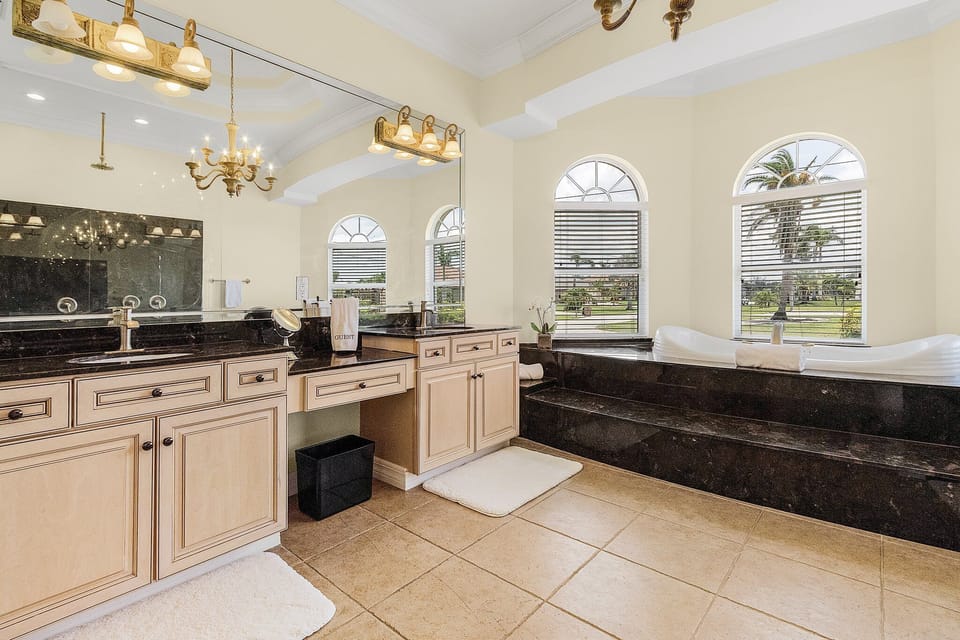 Master bathroom with two sinks
