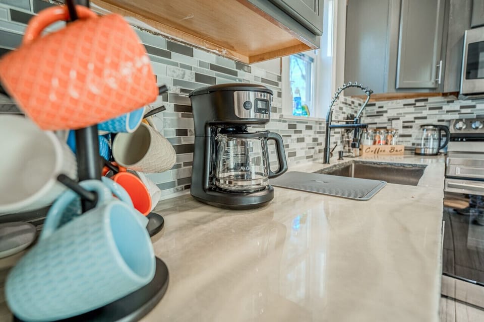 Start your morning with a fresh cup of coffee at the dedicated coffee station.