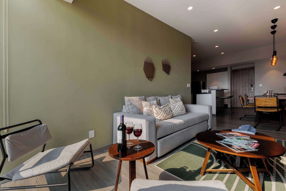 Modern comforts in a chic lounge.


