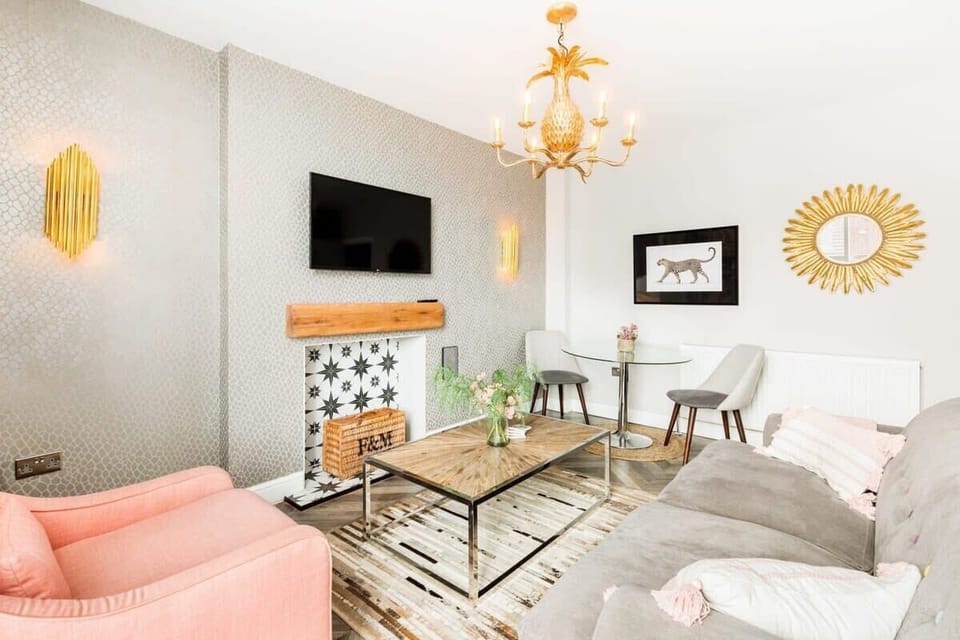 Sofa, chair TV and dining