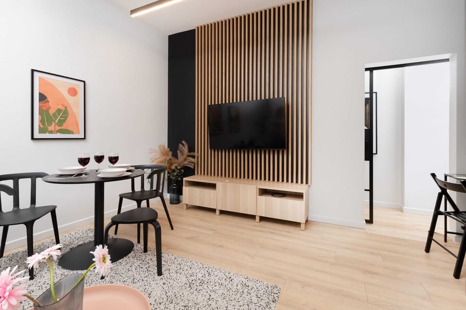 Dining table in the living room. 