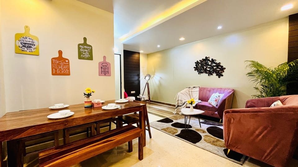 Private Apartment with Living Room having couch seating. 
